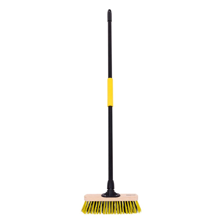 Bulldozer Stiff PVC Wooden Broom & Handle 11"