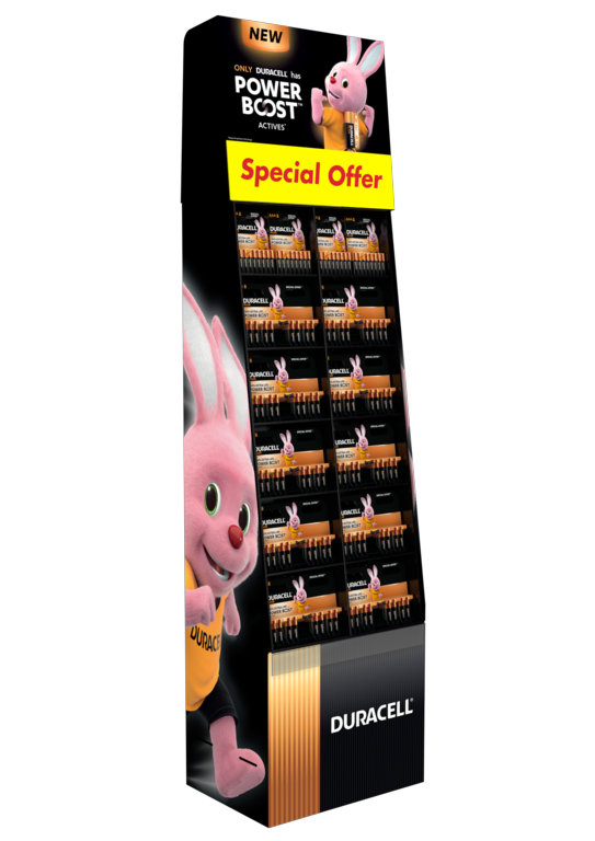 Duracell Plus Power Pre Filled FSDU 72 AA & 40 AAA