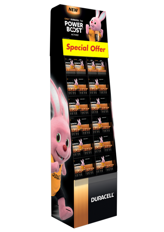 Duracell Plus Power Pre Filled FSDU 72 AA & 40 AAA