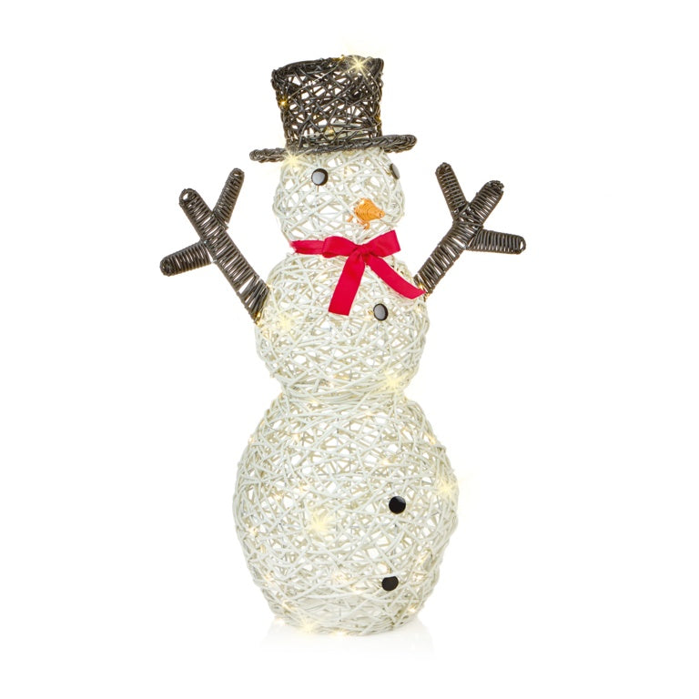 Premier Multi Action Lit Rattan Look Snowman 67cm