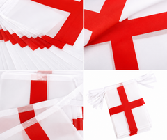 PMS England St George National Flag Bunting Indoor Outdoor Rayon Patriotic Banner