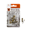 X Original Patent Steel Picture Hooks Brass Plated (Blister Pack) No.1