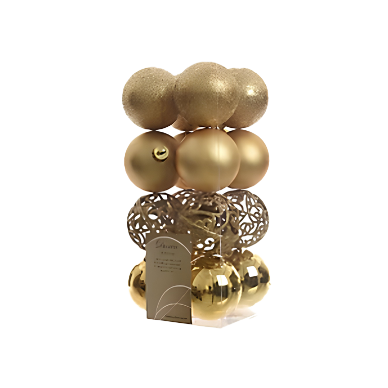 Kaemingk Shatterproof Plain Baubles 80mm Light Gold