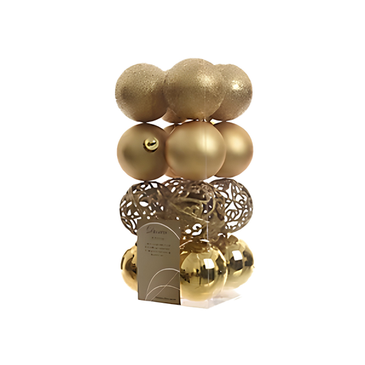 Kaemingk Shatterproof Plain Baubles 80mm Light Gold