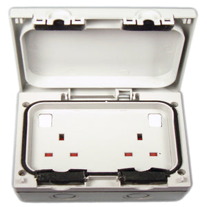 Securlec Double Outdoor Weatherproof 2 Gang Switched Socket With USB-A & USB-C IP66