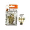 X Original Patent Steel Picture Hooks Brass Plated (Blister Pack) No.1
