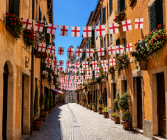 PMS England St George National Flag Bunting Indoor Outdoor Rayon Patriotic Banner
