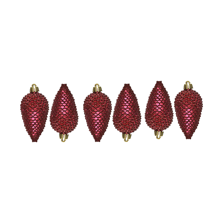 Kaemingk Pinecone Glitter Oxblood 8cm