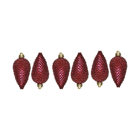 Kaemingk Pinecone Glitter Oxblood 8cm