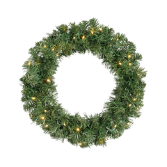 Kaemingk Imperial Wreath Green With Warm White LEDs 50cm