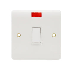 Securlec 1 Gang Double Pole Switch & Pilot Light Round Edge