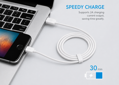 Extrastar Braided iPhone Charging Cable USB Data Sync Lead 1.5m Heavy Duty White
