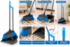 Long Handle Dustpan And Brush 2 Piece Set Dust Upright Broom Grey Blue Pink