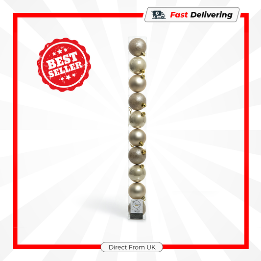 Kaemingk Plain Shatterproof Baubles 60mm Pearl Christmas Tree Decoration Set