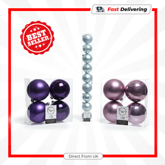 Kaemingk Shatterproof Plain Baubles 10cm C/Lilac Christmas Tree Ornaments