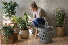 Signature Large Flexible Laundry Basket Grey Clothes Washing Hamper Storage Bin