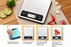 Stainless Steel Digital LCD Electronic Kitchen Cooking Food weight Scales 5kg