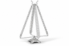Christmas Tree Greetings Card Holder Metal Gold Tree Shape Holds 80 Cards 50cm