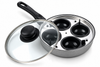 Egg Poacher Pan 4 Cup Non Stick Egg Cooker with Glass Lid Breakfast Pan 20cm