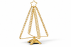 Christmas Tree Greetings Card Holder Metal Gold Tree Shape Holds 80 Cards 50cm