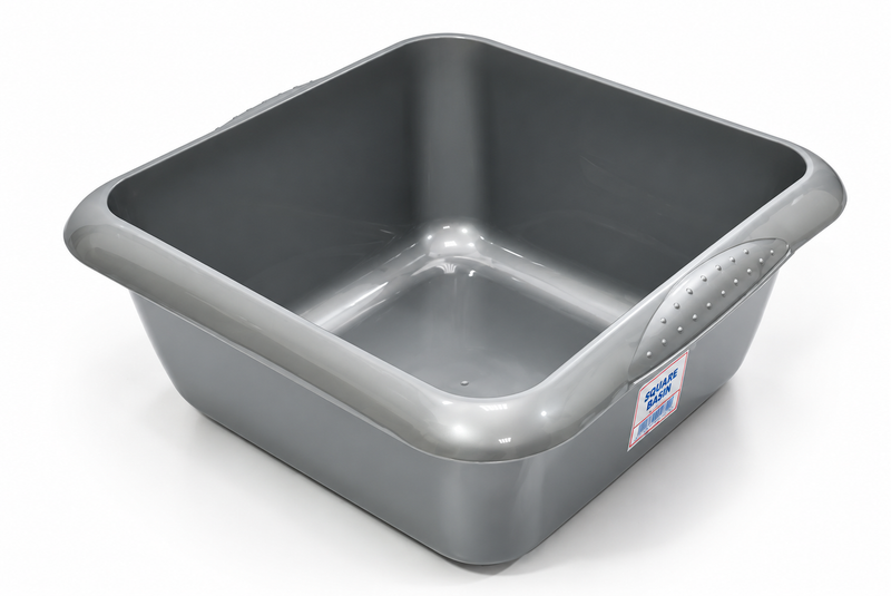 TML Square Plastic Kitchen Household Cleaning Washing Up Sink Bowl 7L Multi Colour