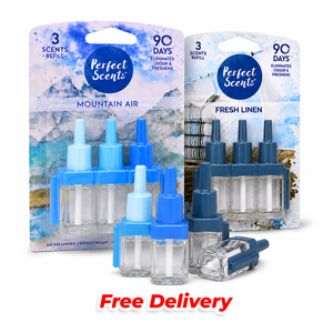 3xPlug in Refills for Febreze 3Volution Mountain Air & Fresh Linen Perfect Scent