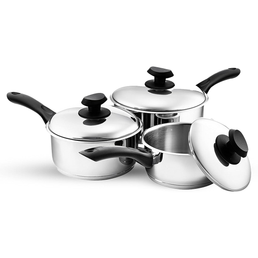 Pendeford Saucepan Set With Lids Stainless Steel