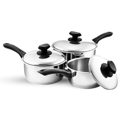 Pendeford Saucepan Set With Lids Stainless Steel