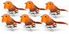 Premier Clip On Robins Cute Festive Tree Bird Simulation Feather Decoration