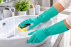 Marigold Bathroom Gloves Cotton Lined Longer Cuffs Double Layered Protection M