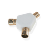 Securlec Slim 2 Way Coax Splitter TV Satellite Cable Signal Divider Bubble Pack