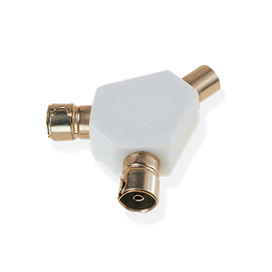 Securlec Slim 2 Way Coax Splitter TV Satellite Cable Signal Divider Bubble Pack