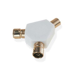 Securlec Slim 2 Way Coax Splitter TV Satellite Cable Signal Divider Bubble Pack