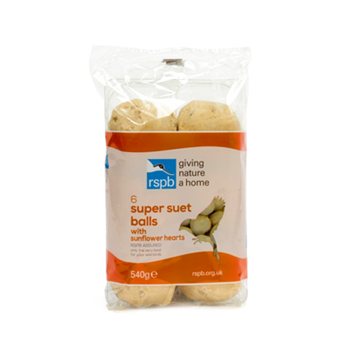 RSPB Fat Balls With Sunflower Hearts Pack 6 High Energy Bird Feeder Treats