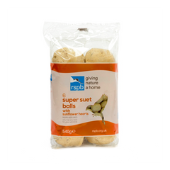 RSPB Fat Balls With Sunflower Hearts Pack 6 High Energy Bird Feeder Treats
