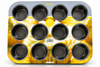 12 Mini Baking Cheese cake Cup Cake Tray Non Stick Muffin Cupcake Baking Tin Pan