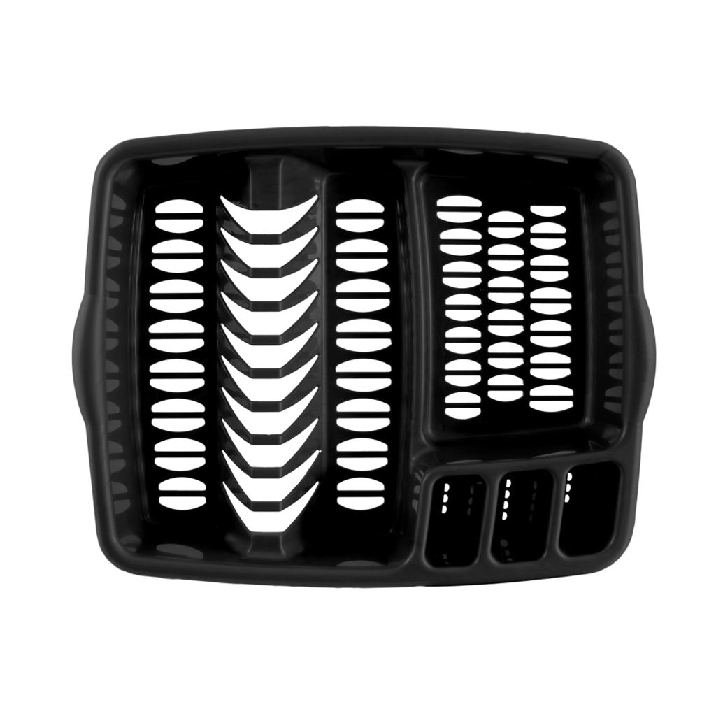 Kitchen Drainer Bundle - Expanding Dish Rack & Cutlery Trays in Graphite/Ash