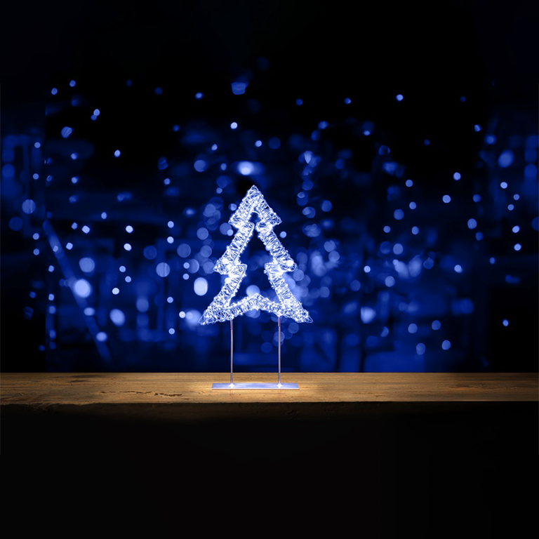 Premier 720 LED Silver Table Top Christmas Tree 45cm Indoor Xmas Decoration