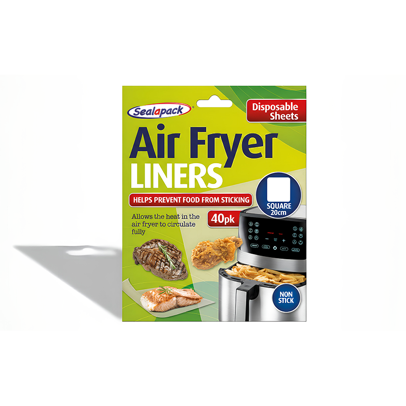 Sealapack Disposable Air Fryer Liners Non Stick Square 40 Pack Basket Sheets