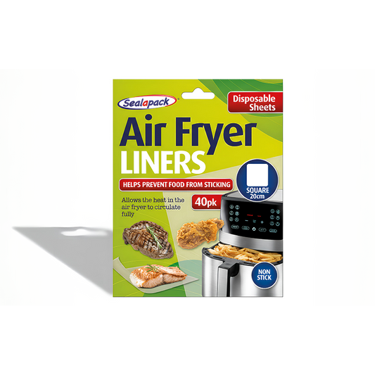 Sealapack Disposable Air Fryer Liners Non Stick Square 40 Pack Basket Sheets