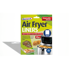 Sealapack Disposable Air Fryer Liners Non Stick Square 40 Pack Basket Sheets