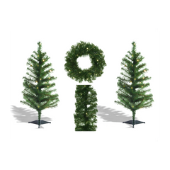 Kaemingk Rovinj Lit Village Decorations Set 4 Warm White Christmas Display