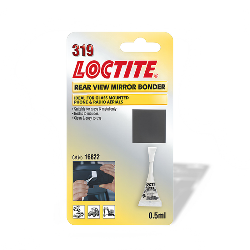 Loctite Rear View Mirror Bonder 0.5ml Shot Car Windscreen Adhesive Repair