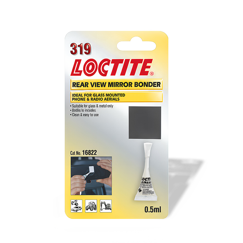 Loctite Rear View Mirror Bonder 0.5ml Shot Car Windscreen Adhesive Repair