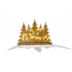 Premier 43cm Lit Santa In Sleigh Christmas Scene Tabletop LED Decoration