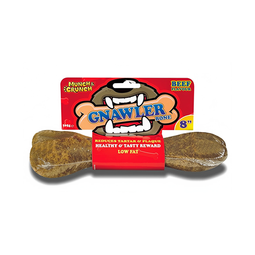 Munch Crunch Gnawler Dog Chew Bone Beef Flavour 8 Inch Long Lasting Slim