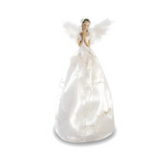 Premier 25cm Fairy Ivory Dress Feather Wings Christmas Tree Topper Ornament