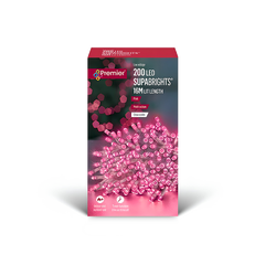 Premier 200 LED Multi Action Supabrights With Timer Pink/Clear Cable