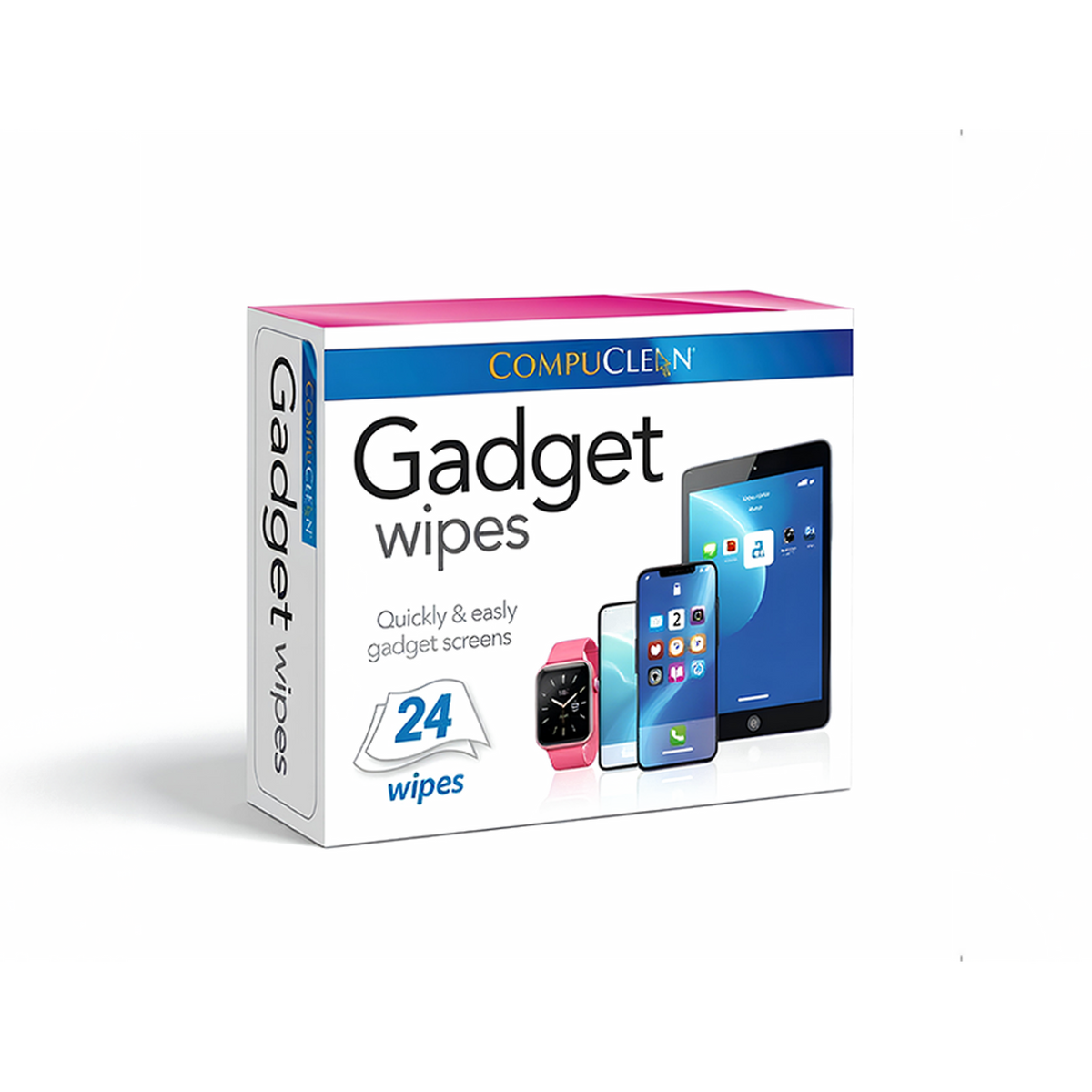 Compuclean Gadget Wipes 24 Pack Screen Cleaner Wipes for Phones Tablets Laptops