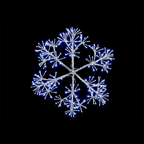 Premier Silver Starburst Snowflake 660 LEDs 90cm Christmas Light Hanging Decor